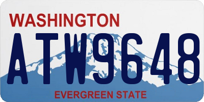 WA license plate ATW9648