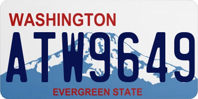 WA license plate ATW9649