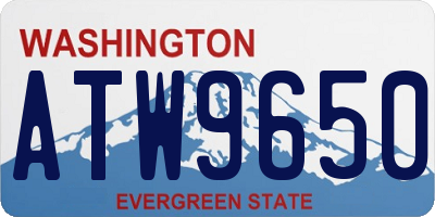 WA license plate ATW9650