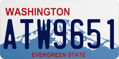 WA license plate ATW9651