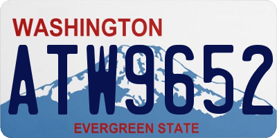 WA license plate ATW9652