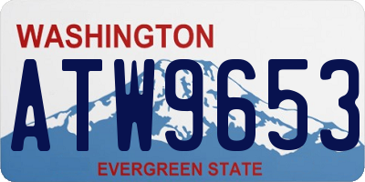 WA license plate ATW9653