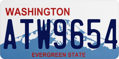 WA license plate ATW9654