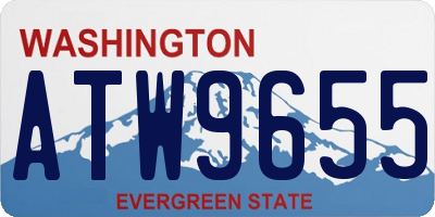 WA license plate ATW9655