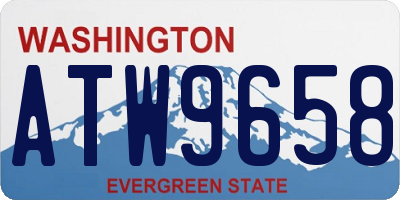 WA license plate ATW9658