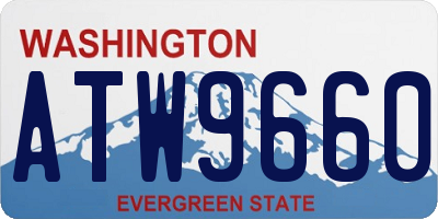 WA license plate ATW9660