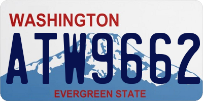 WA license plate ATW9662