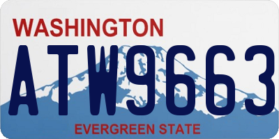 WA license plate ATW9663