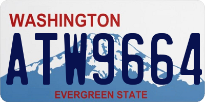 WA license plate ATW9664