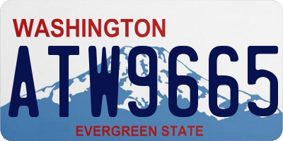 WA license plate ATW9665