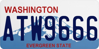 WA license plate ATW9666