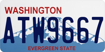WA license plate ATW9667