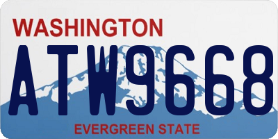 WA license plate ATW9668