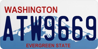 WA license plate ATW9669