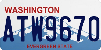 WA license plate ATW9670