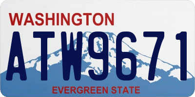 WA license plate ATW9671