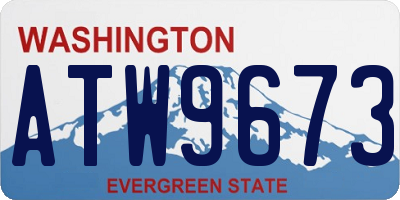 WA license plate ATW9673