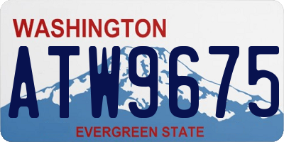 WA license plate ATW9675