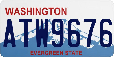 WA license plate ATW9676