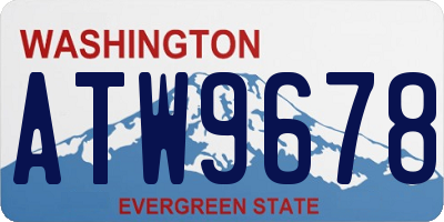WA license plate ATW9678