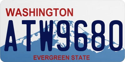 WA license plate ATW9680