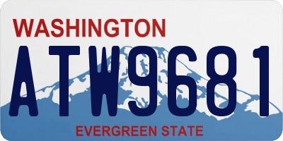 WA license plate ATW9681