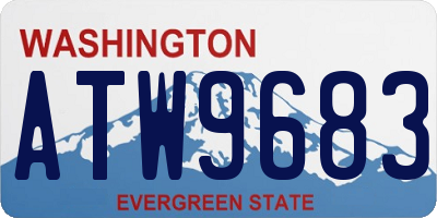 WA license plate ATW9683