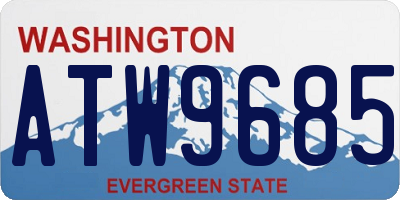 WA license plate ATW9685