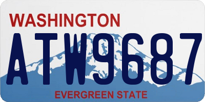 WA license plate ATW9687