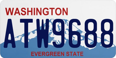 WA license plate ATW9688