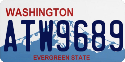 WA license plate ATW9689