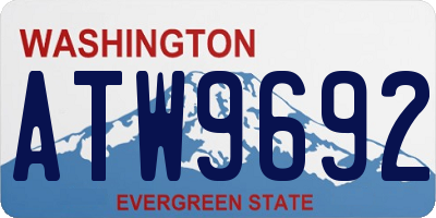 WA license plate ATW9692
