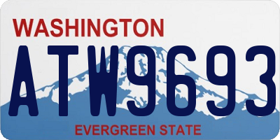 WA license plate ATW9693