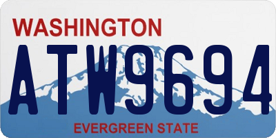 WA license plate ATW9694