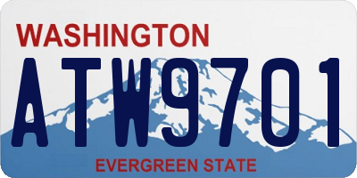 WA license plate ATW9701