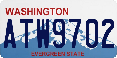 WA license plate ATW9702