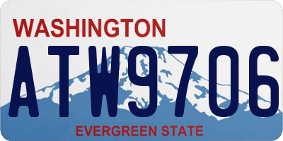 WA license plate ATW9706