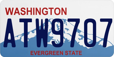 WA license plate ATW9707