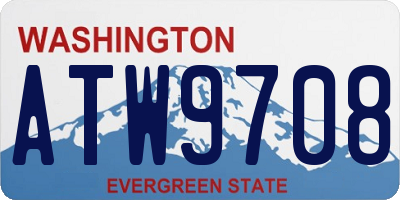 WA license plate ATW9708
