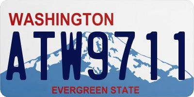 WA license plate ATW9711