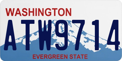 WA license plate ATW9714