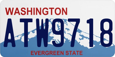 WA license plate ATW9718