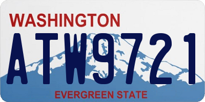 WA license plate ATW9721