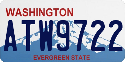 WA license plate ATW9722