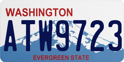 WA license plate ATW9723