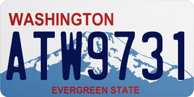 WA license plate ATW9731