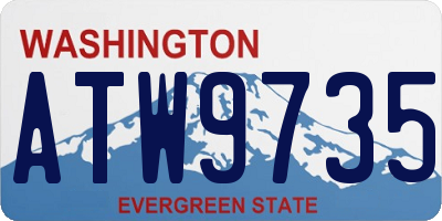 WA license plate ATW9735