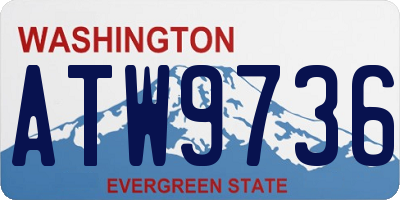 WA license plate ATW9736