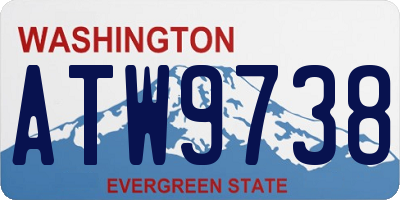 WA license plate ATW9738