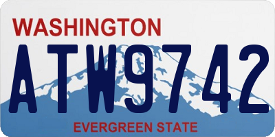 WA license plate ATW9742